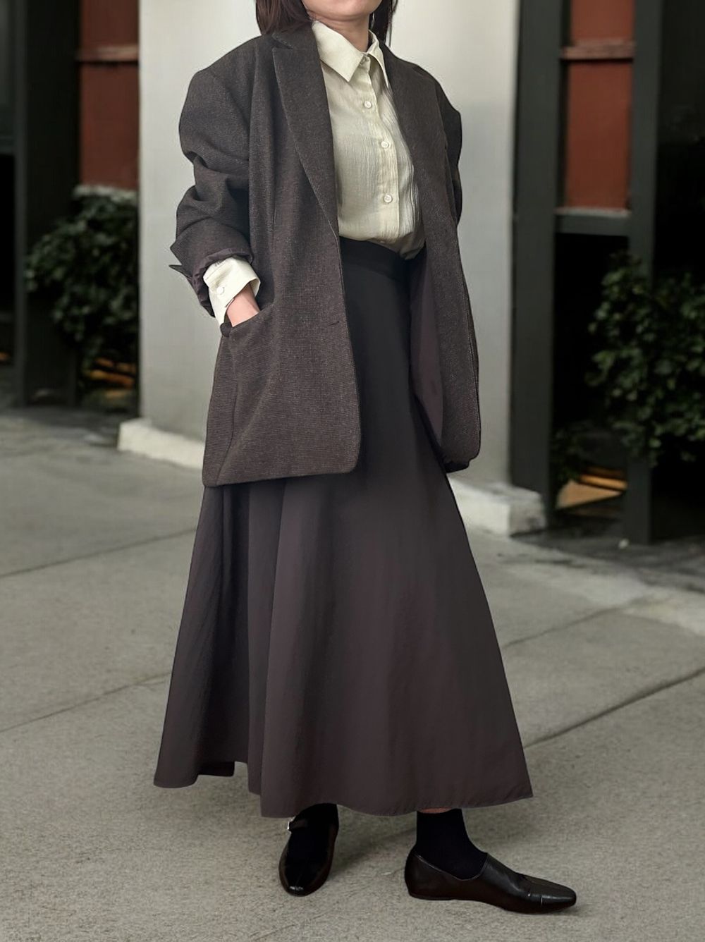 Over size Wool チェックジャケット