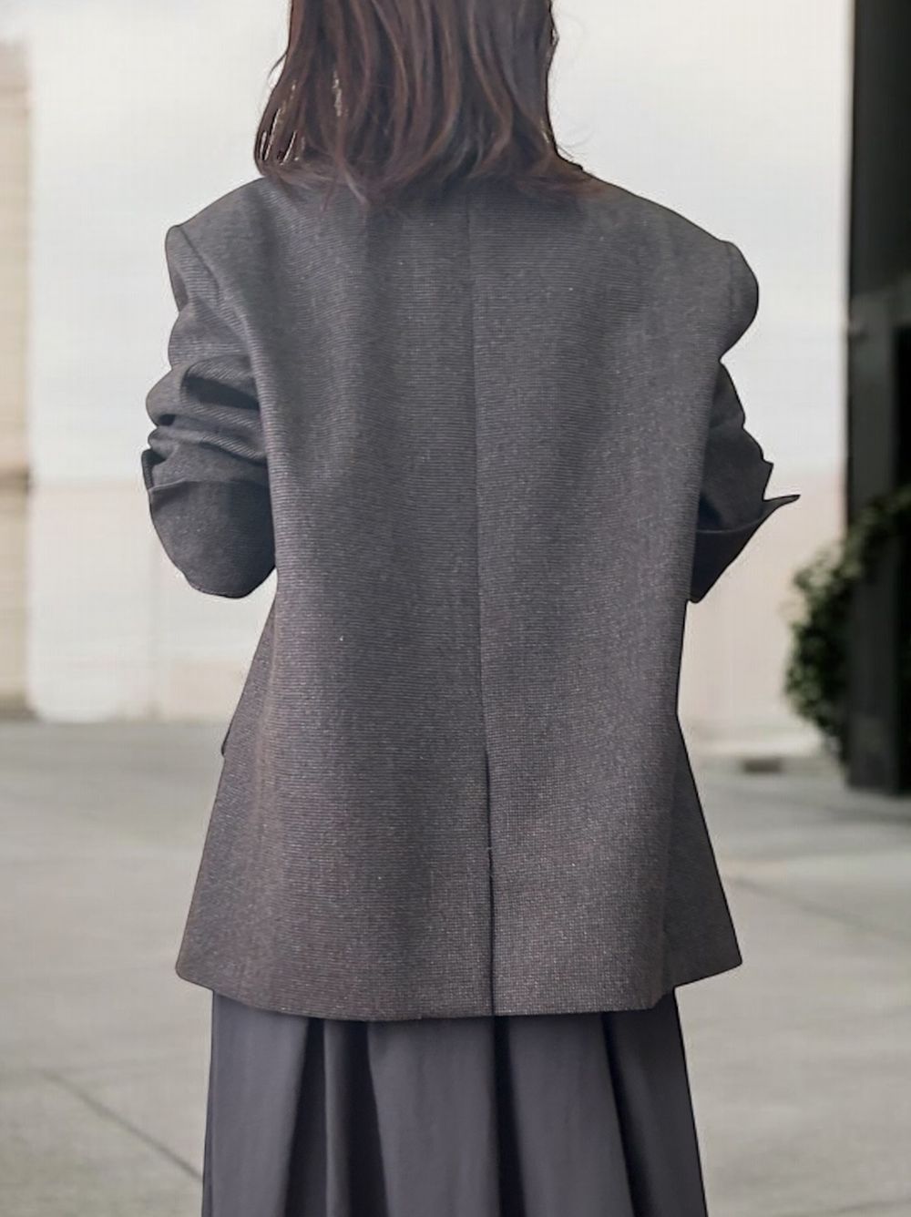 Over size Wool チェックジャケット