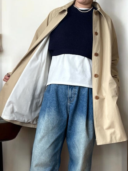 Cropped rib クルーネックニット
