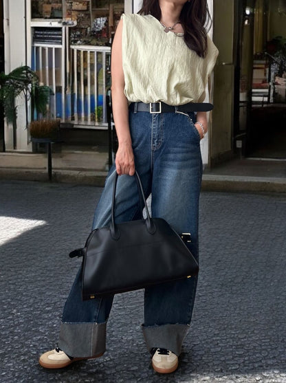 Drawstring shoulder エアリーシフォントップス