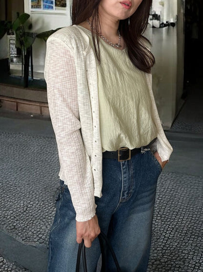 Drawstring shoulder エアリーシフォントップス