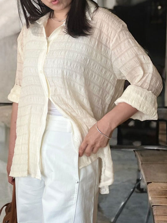 Texture sheer チェックシャツ