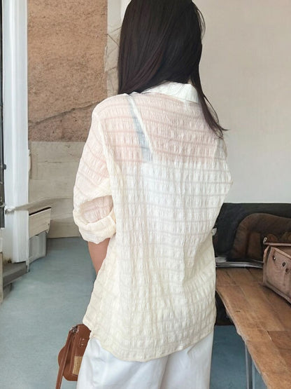 Texture sheer チェックシャツ