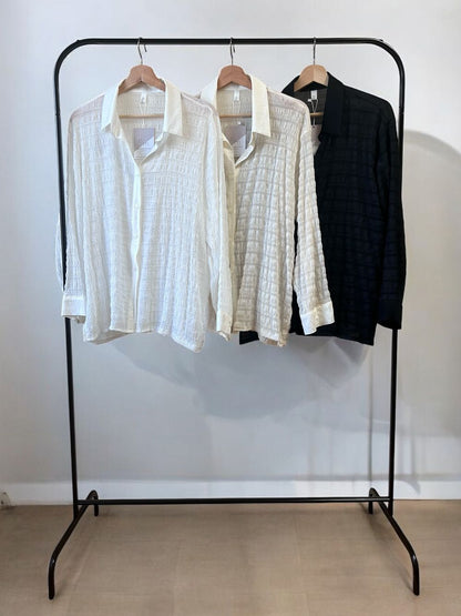 Texture sheer チェックシャツ
