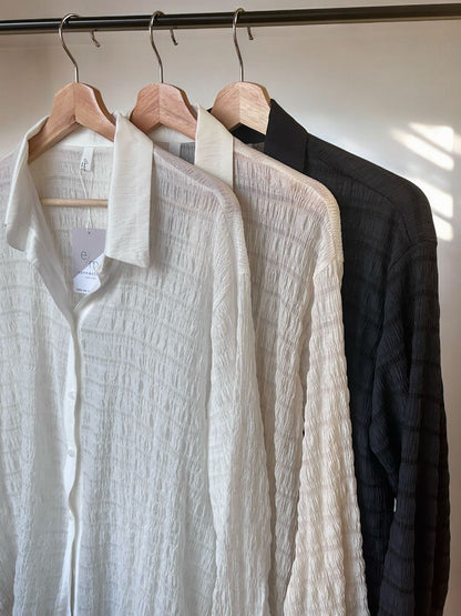 Texture sheer チェックシャツ