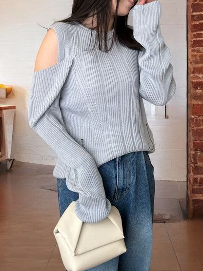 2way Open shoulder ダメージサマーニット