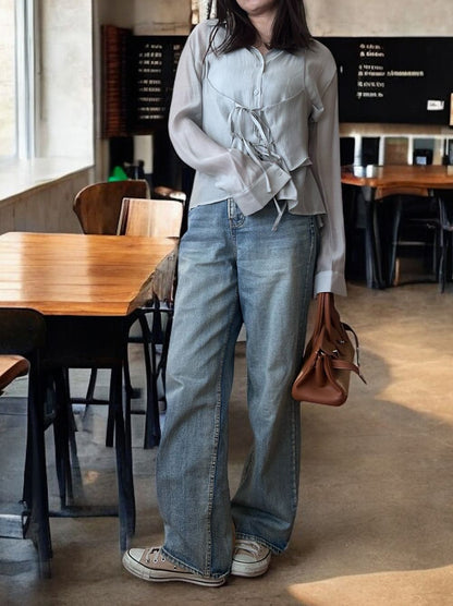 Bustier layered シアーシャツ