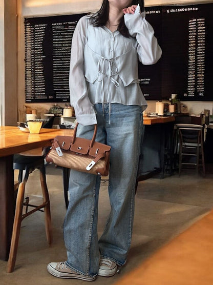 Bustier layered シアーシャツ