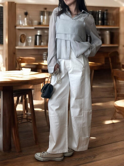 Bustier layered シアーシャツ