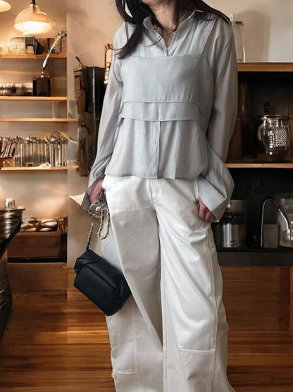 Bustier layered シアーシャツ
