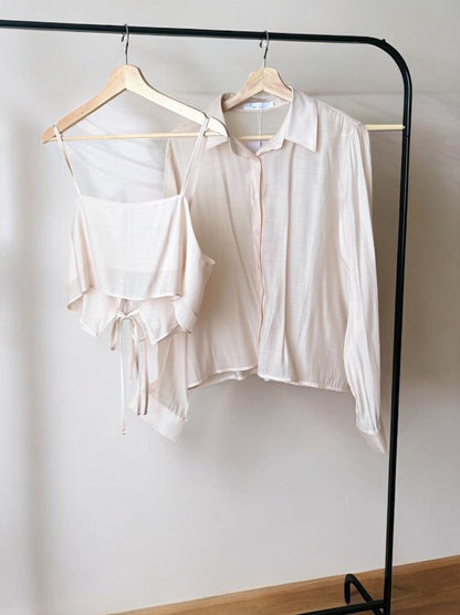 Bustier layered シアーシャツ