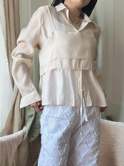 Bustier layered シアーシャツ