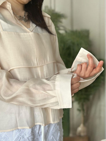 Bustier layered シアーシャツ