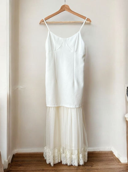 Lace layered ドッキングキャミワンピース