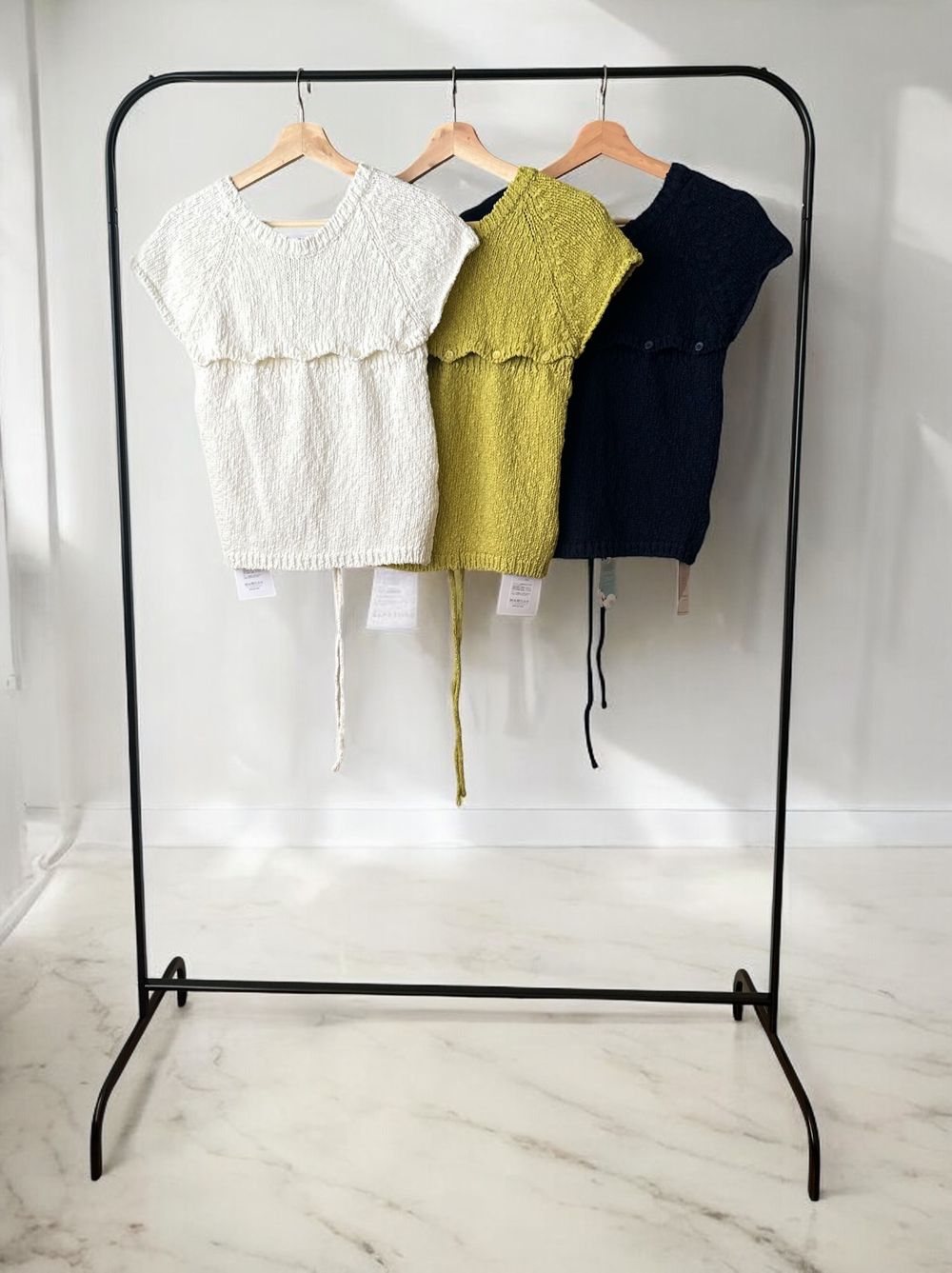 Premium cotton 2WAYレースアップニット