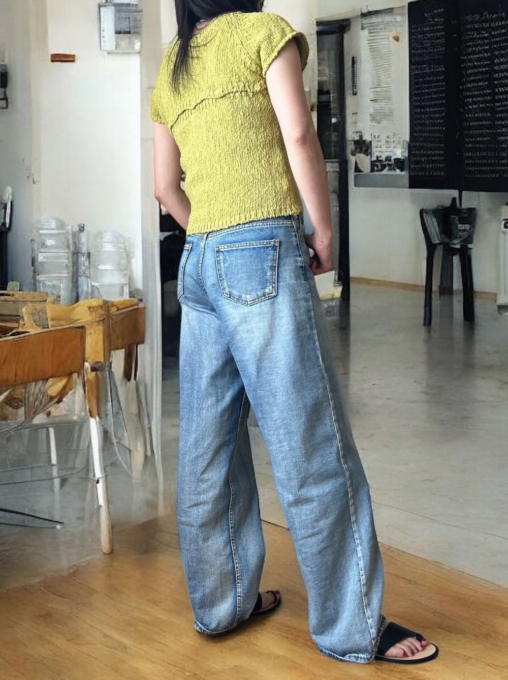 Premium cotton 2WAYレースアップニット