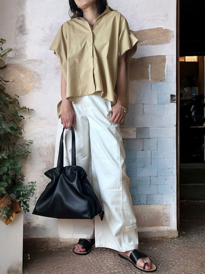 French Sleeve gather ボタンダウンシャツ