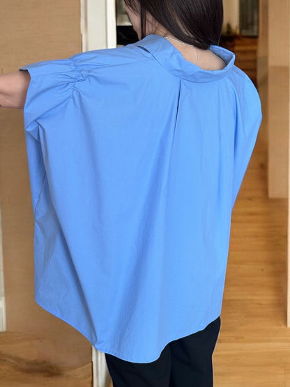 French Sleeve gather ボタンダウンシャツ