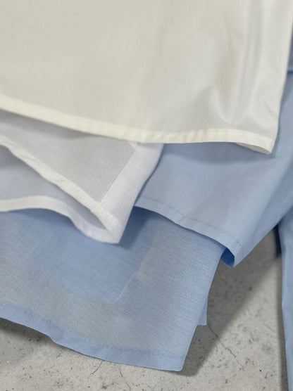 Croped レイヤードコットンシャツ