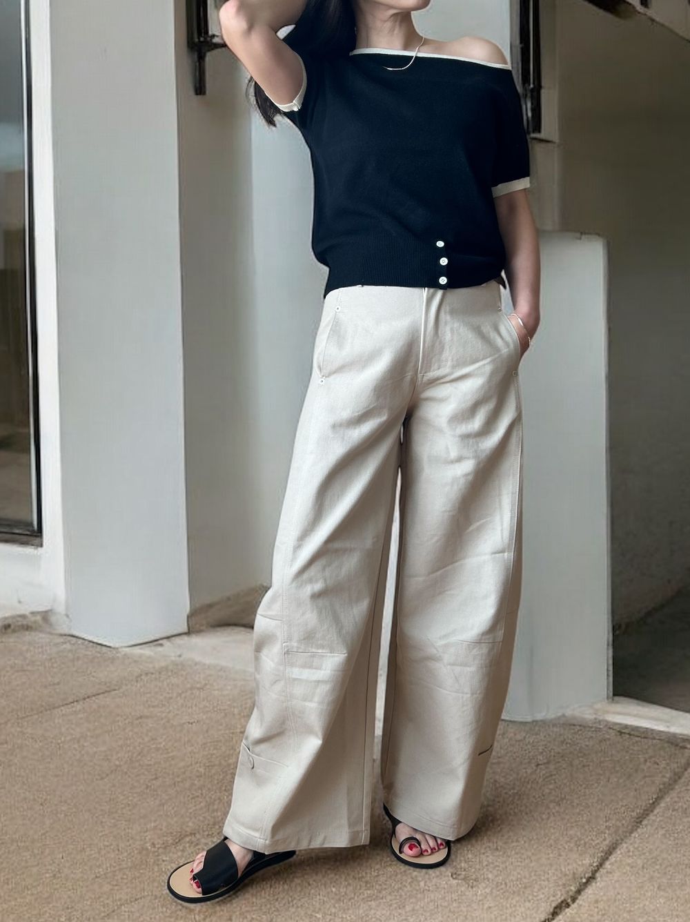 Asymmetry design ニットトップス
