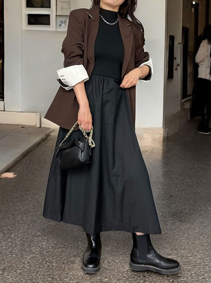 Back open リブニットドッキングワンピース