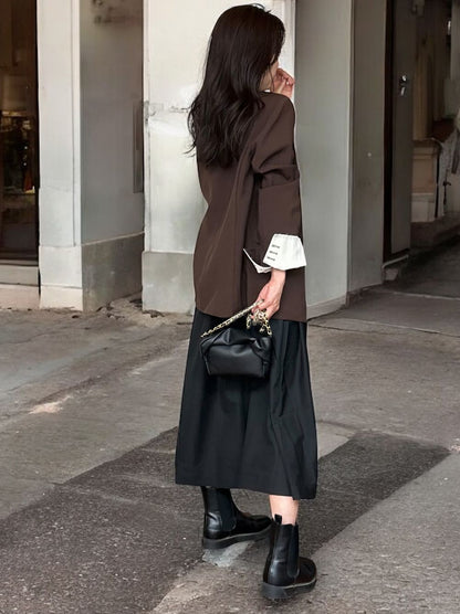 Back open リブニットドッキングワンピース