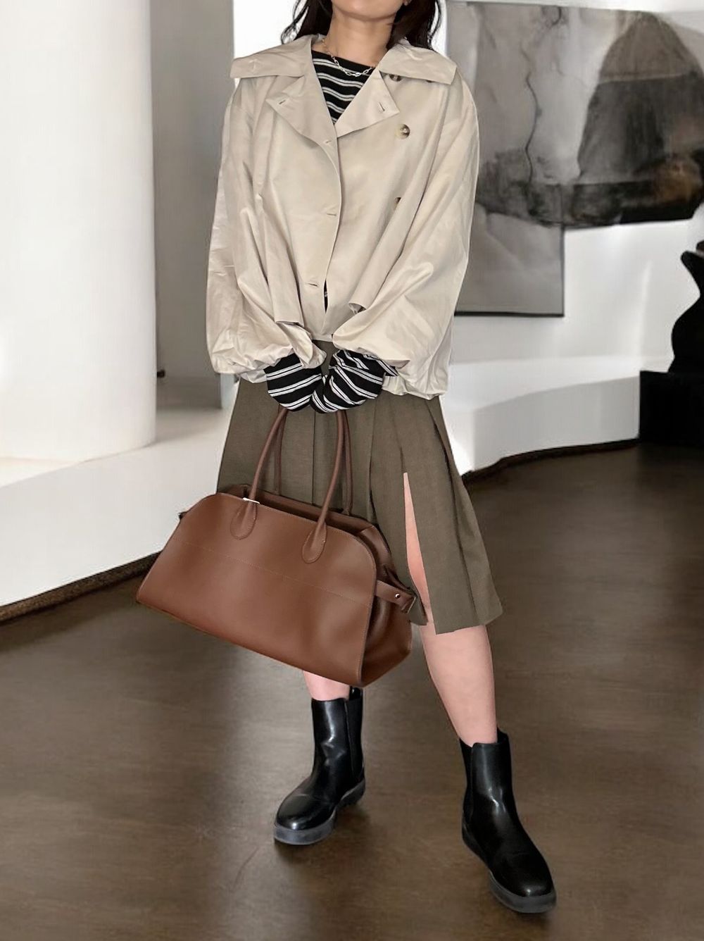 Volume balloon sleeveストームカラージャケット