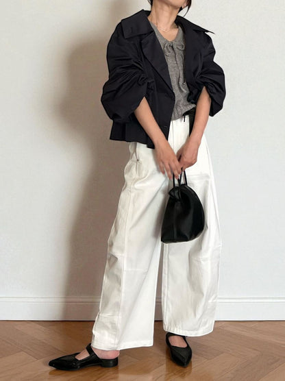 Volume balloon sleeveストームカラージャケット