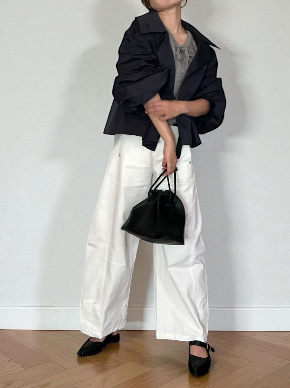 Volume balloon sleeveストームカラージャケット