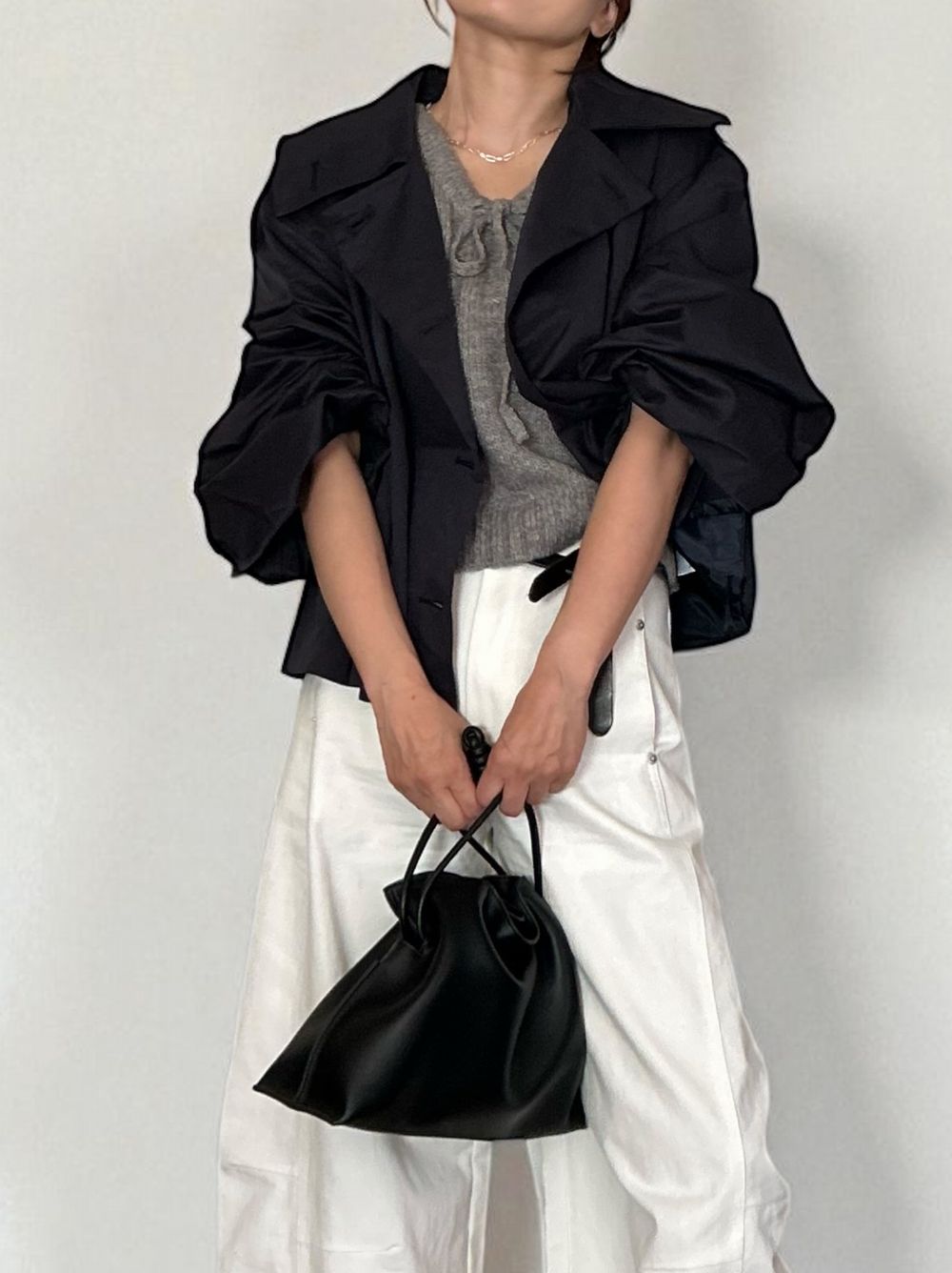 Volume balloon sleeveストームカラージャケット