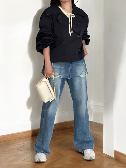 Volume balloon sleeveストームカラージャケット