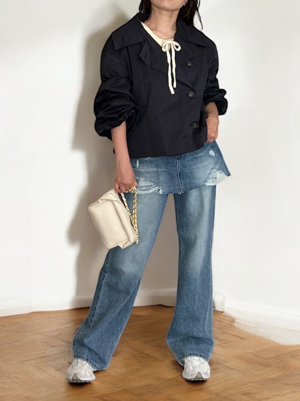 Volume balloon sleeveストームカラージャケット