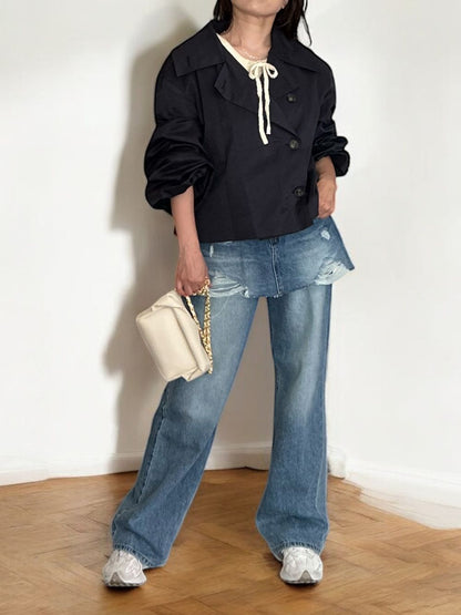 Volume balloon sleeveストームカラージャケット