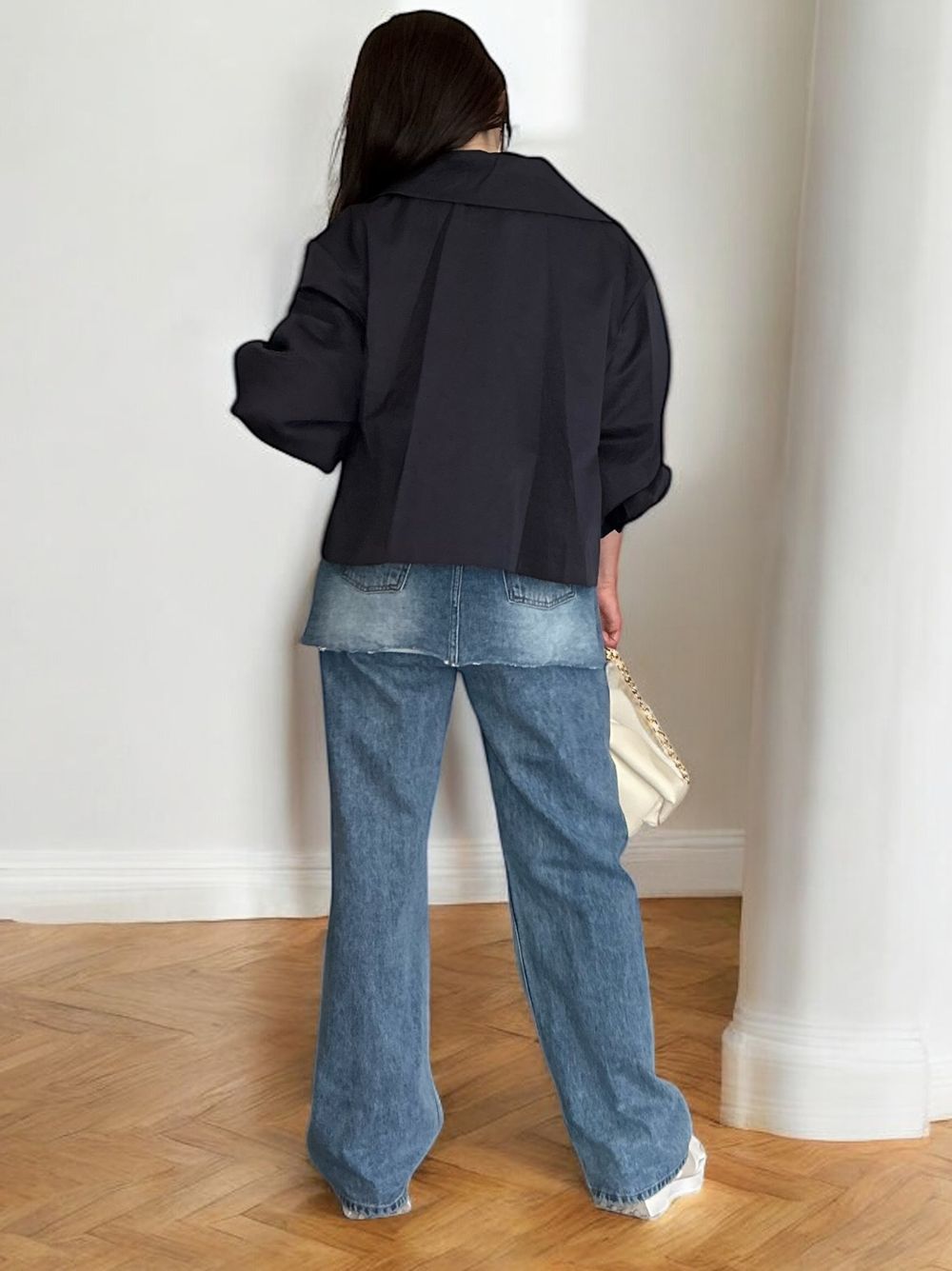 Volume balloon sleeveストームカラージャケット