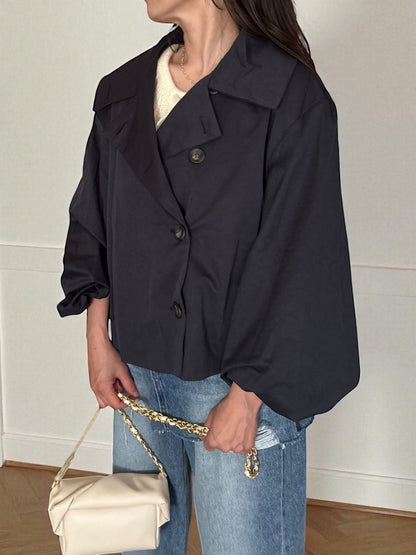 Volume balloon sleeveストームカラージャケット