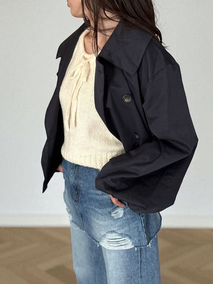 Volume balloon sleeveストームカラージャケット