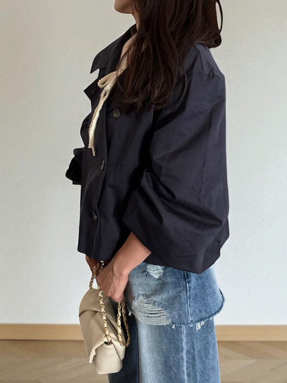 Volume balloon sleeveストームカラージャケット