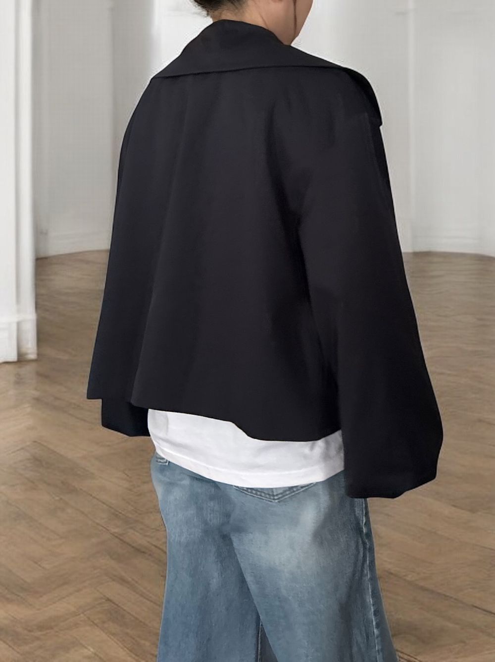 Volume balloon sleeveストームカラージャケット