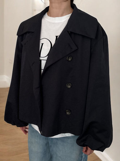 Volume balloon sleeveストームカラージャケット