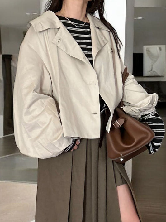 Volume balloon sleeveストームカラージャケット