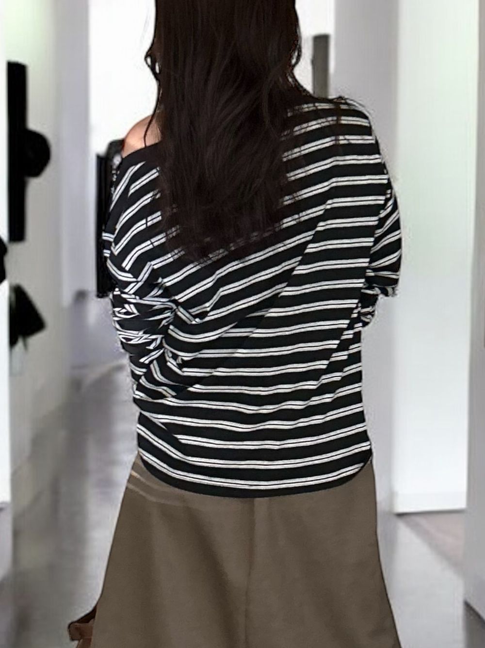 Low cut boat neck ボーダーカットソー