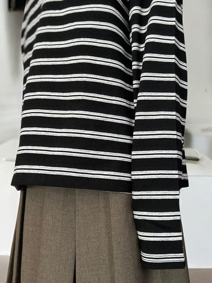 Low cut boat neck ボーダーカットソー