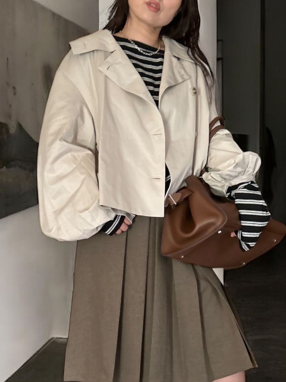 Low cut boat neck ボーダーカットソー