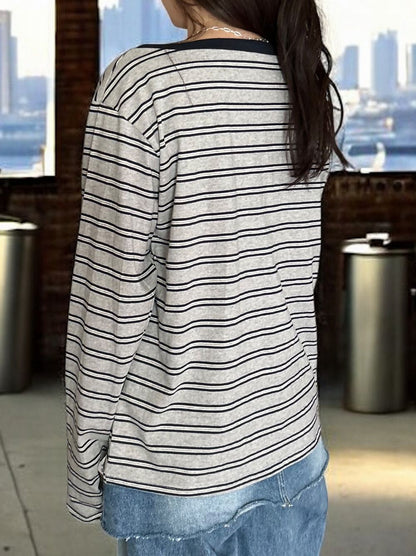 Low cut boat neck ボーダーカットソー