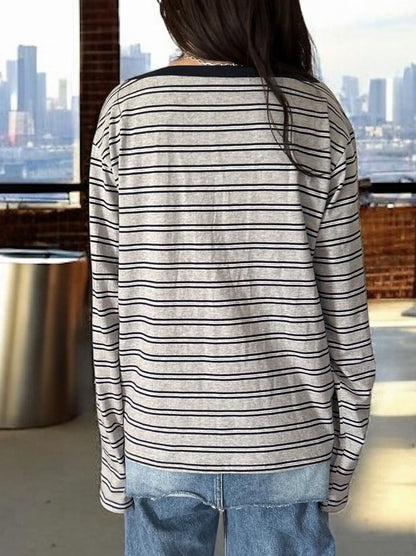 Low cut boat neck ボーダーカットソー