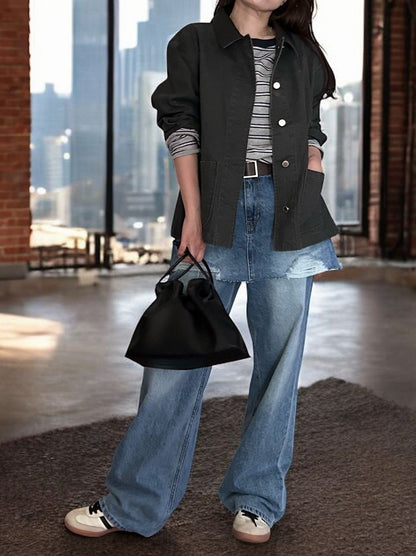 Low cut boat neck ボーダーカットソー