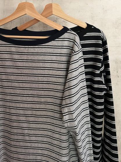 Low cut boat neck ボーダーカットソー