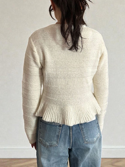 Rib design ペプラムミドルゲージニット