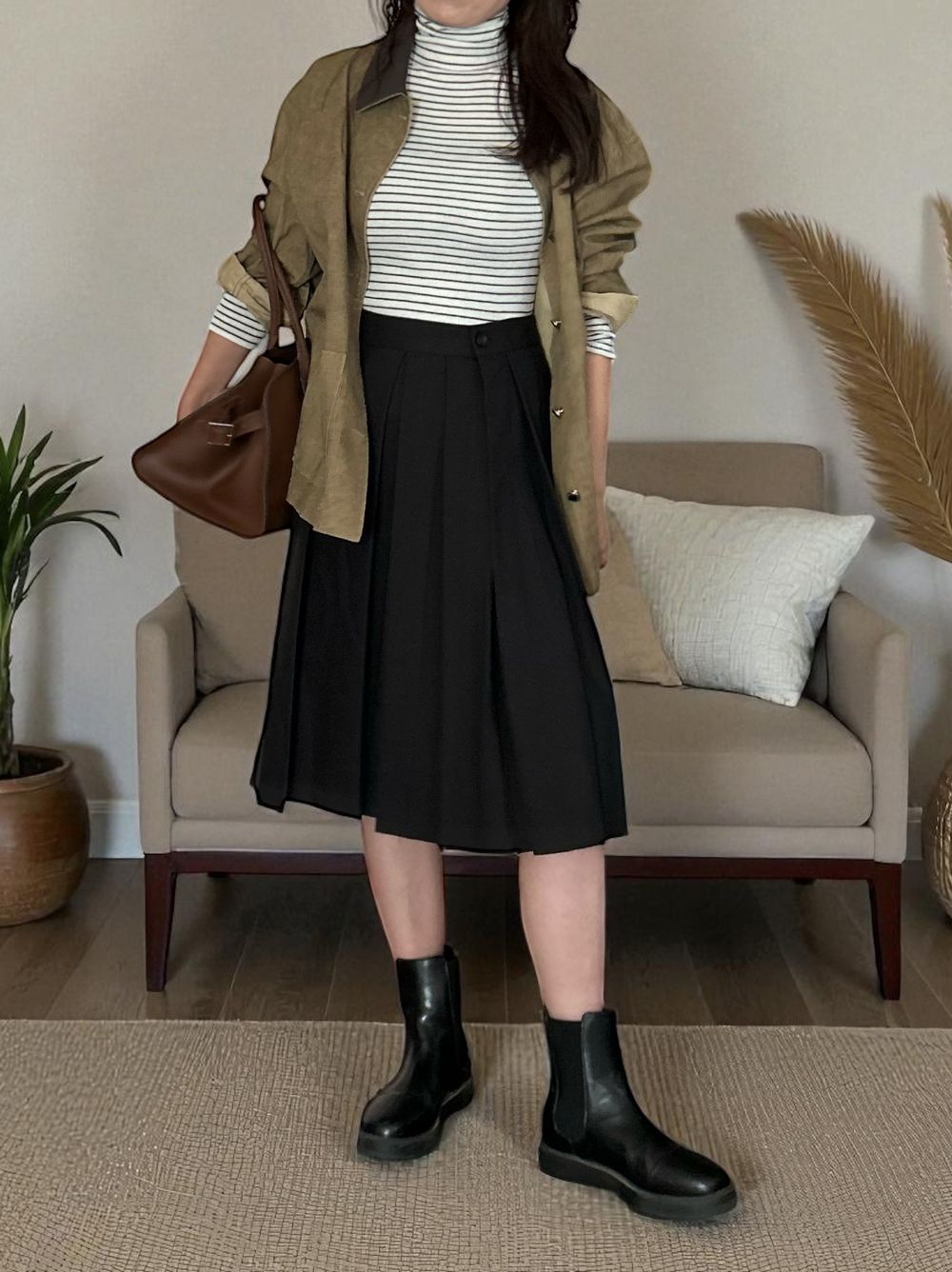 Fake Leather collar カバーオールジャケット