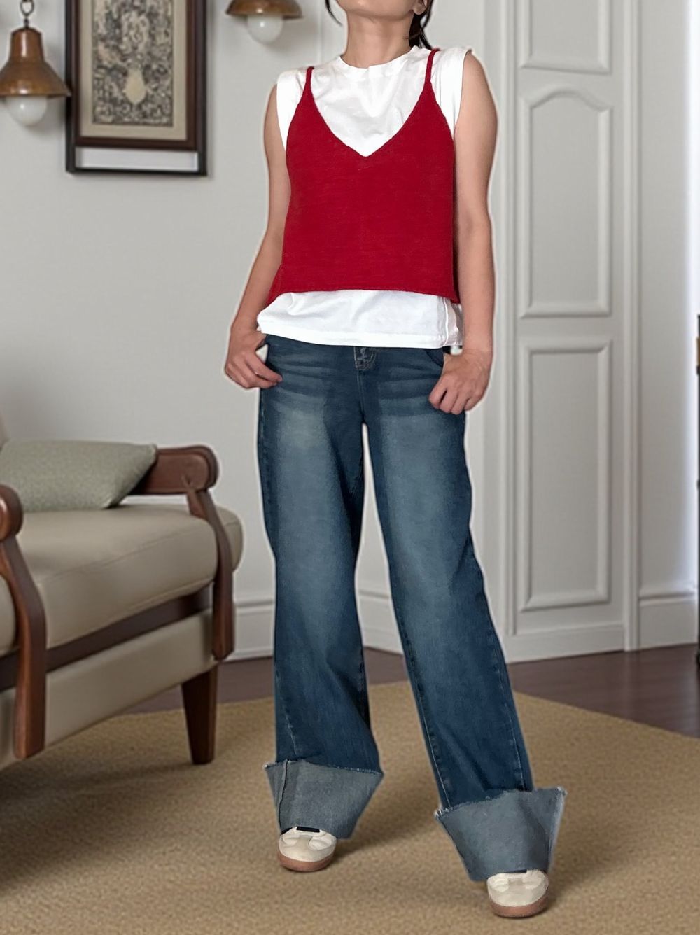 W rope 2way ニットキャミソール